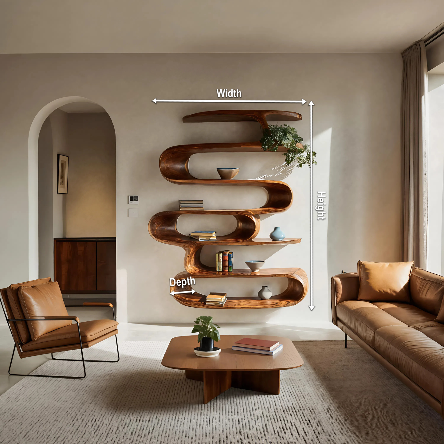 Elegant Wall-Mounted Bookshelf For Modern Home Decor