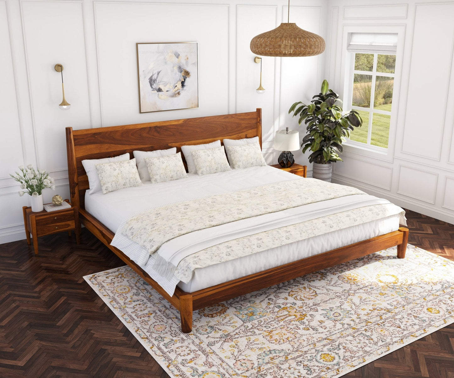 Searcy Solid Wood Platform Bed with Headboard & Slats