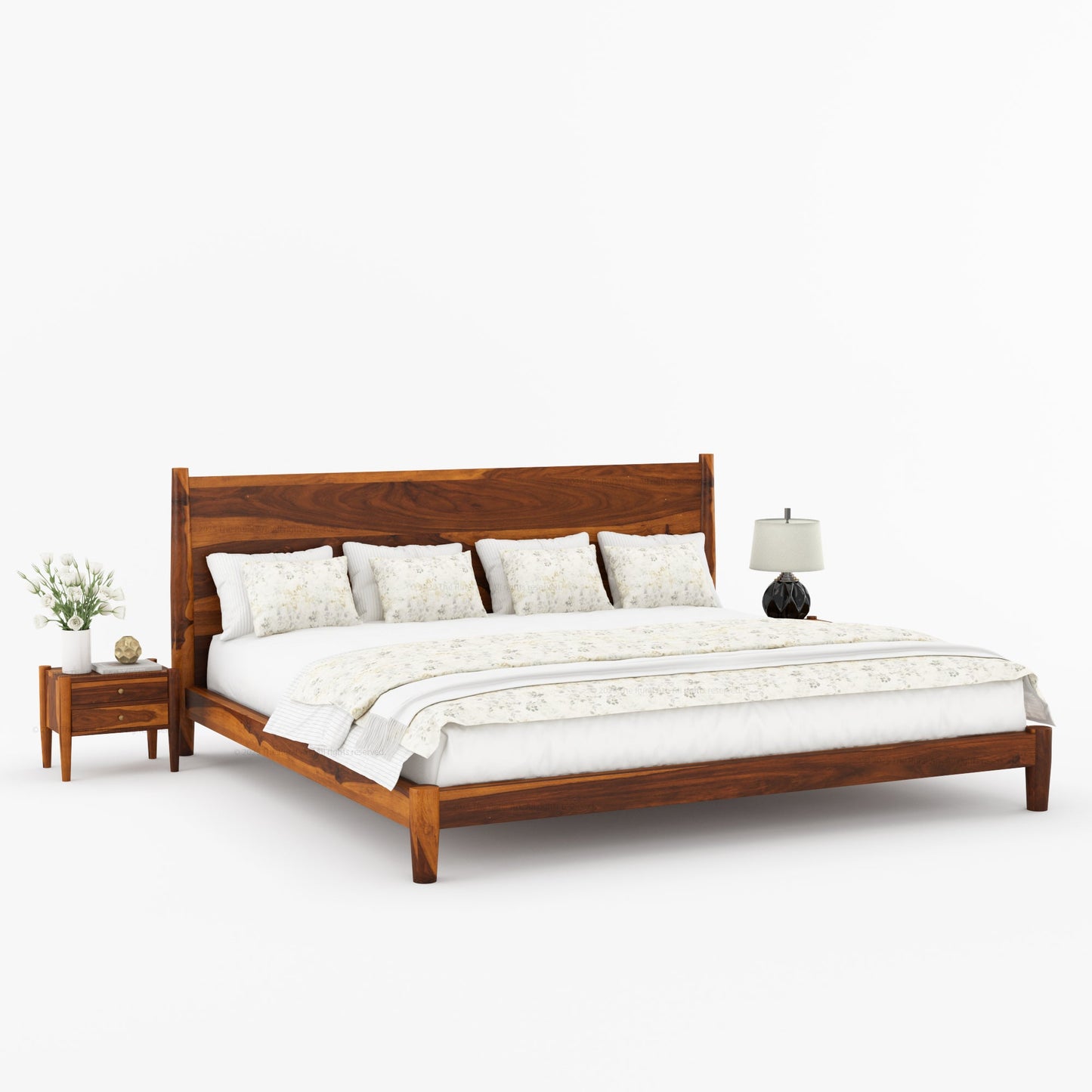 Searcy Solid Wood Platform Bed with Headboard & Slats