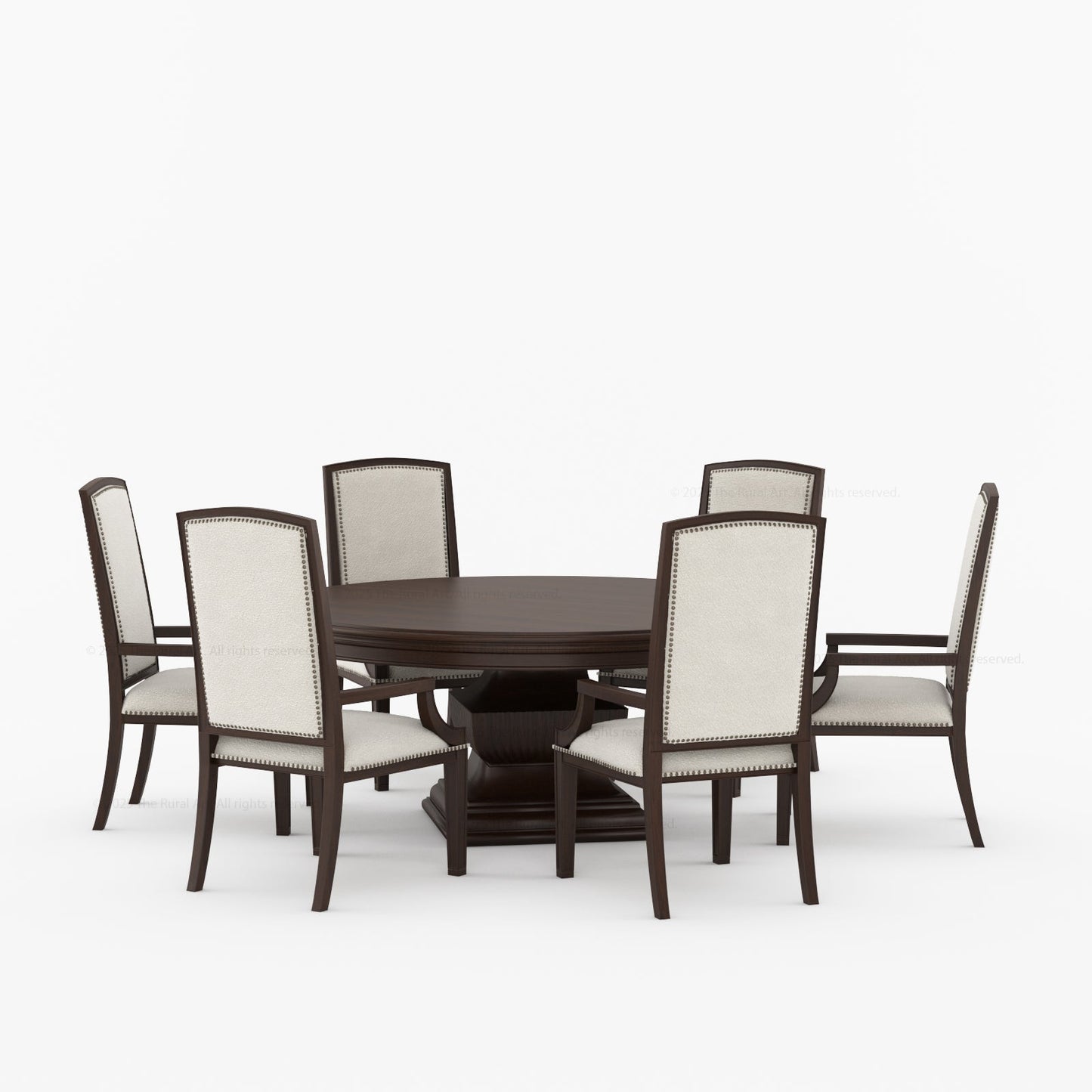 Scottsdale Round Pedestal Solid Wood Dining Table with Sculptural Pedestal