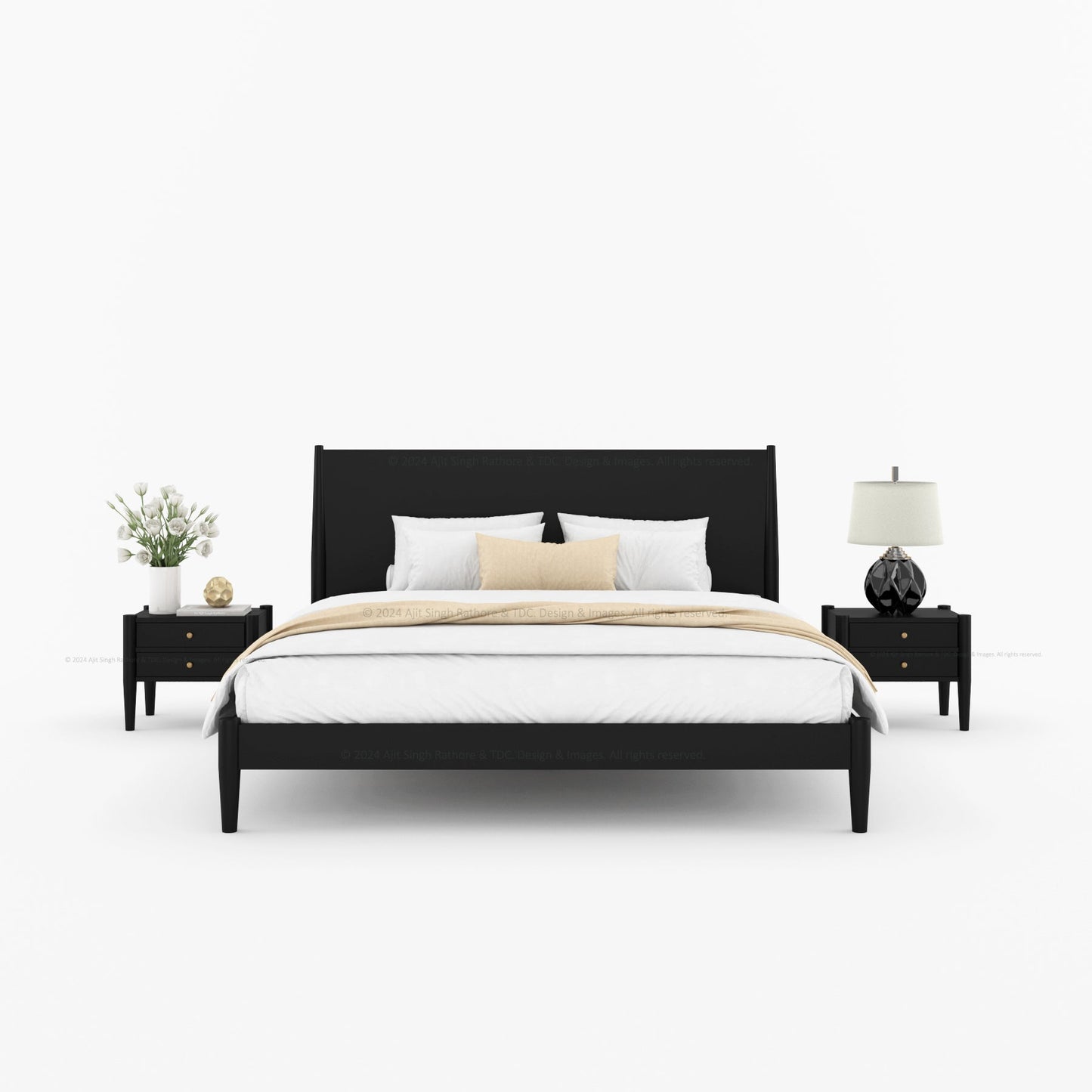 Searcy Solid Wood Platform Bed with Headboard & Slats