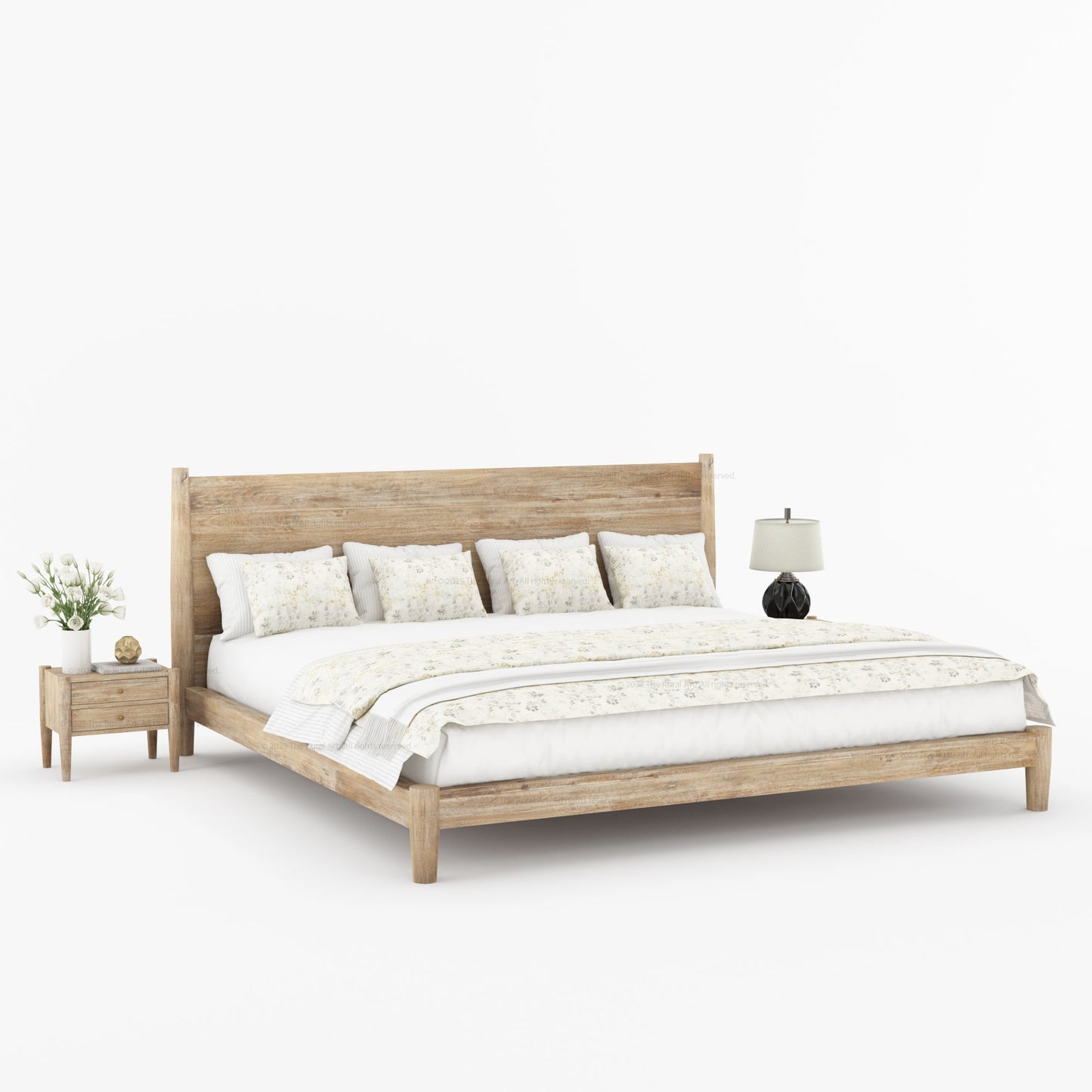 Searcy Solid Wood Platform Bed with Headboard & Slats