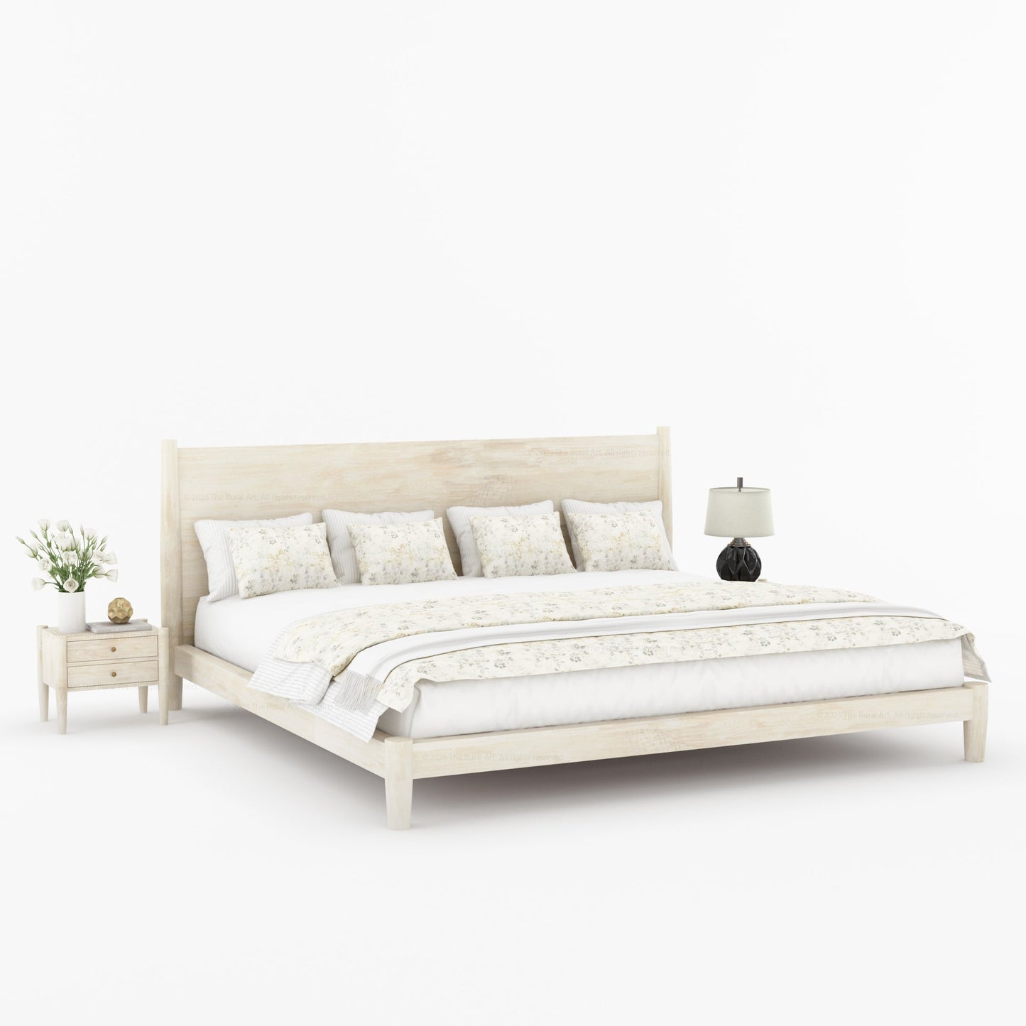 Searcy Solid Wood Platform Bed with Headboard & Slats