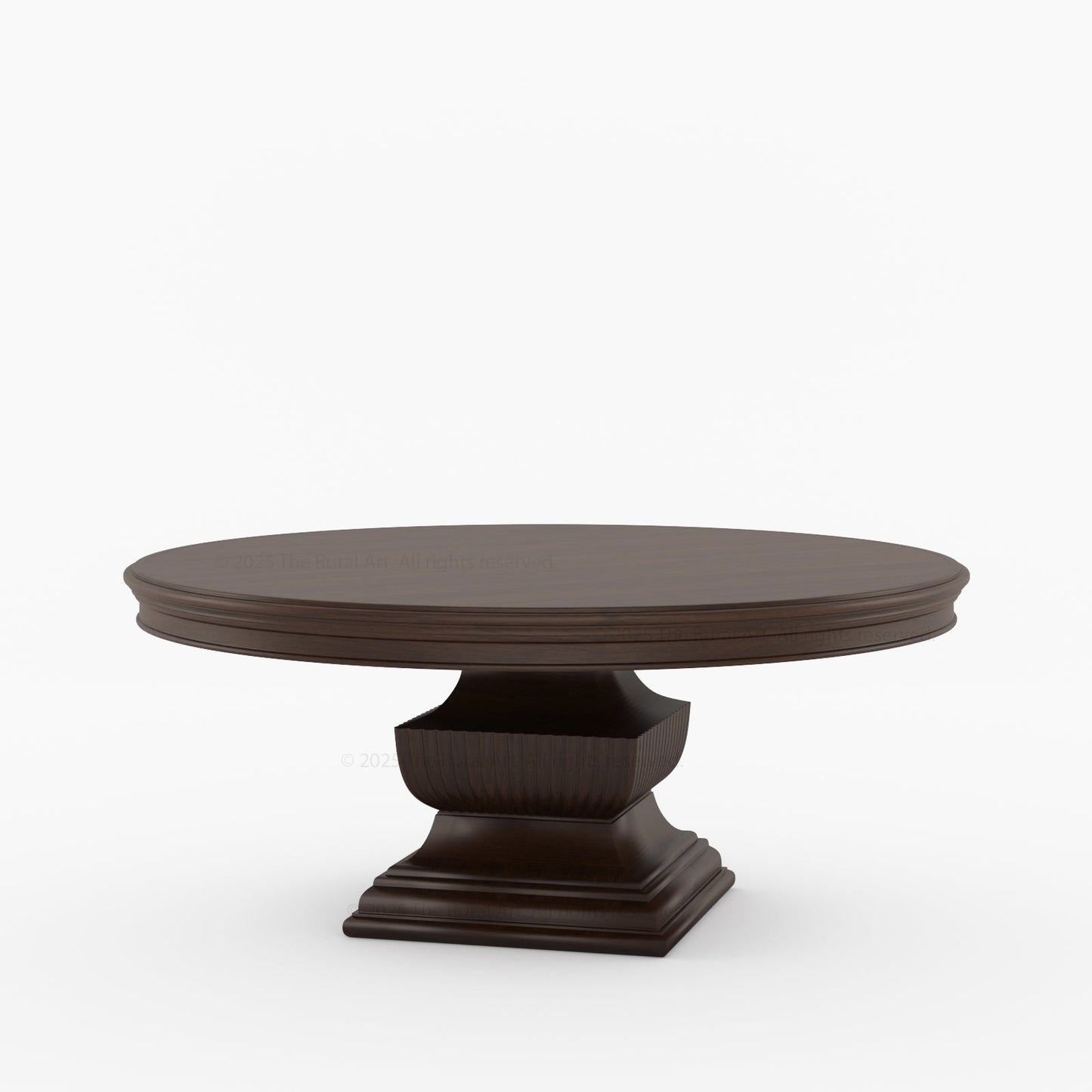 Scottsdale Round Pedestal Solid Wood Dining Table with Sculptural Pedestal