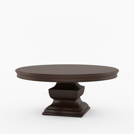 Scottsdale Round Pedestal Solid Wood Dining Table with Sculptural Pedestal