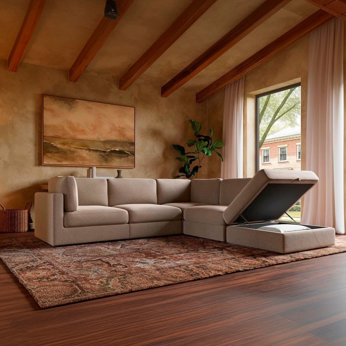 Haven 4-pc Modular Sofa W/Ottoman
