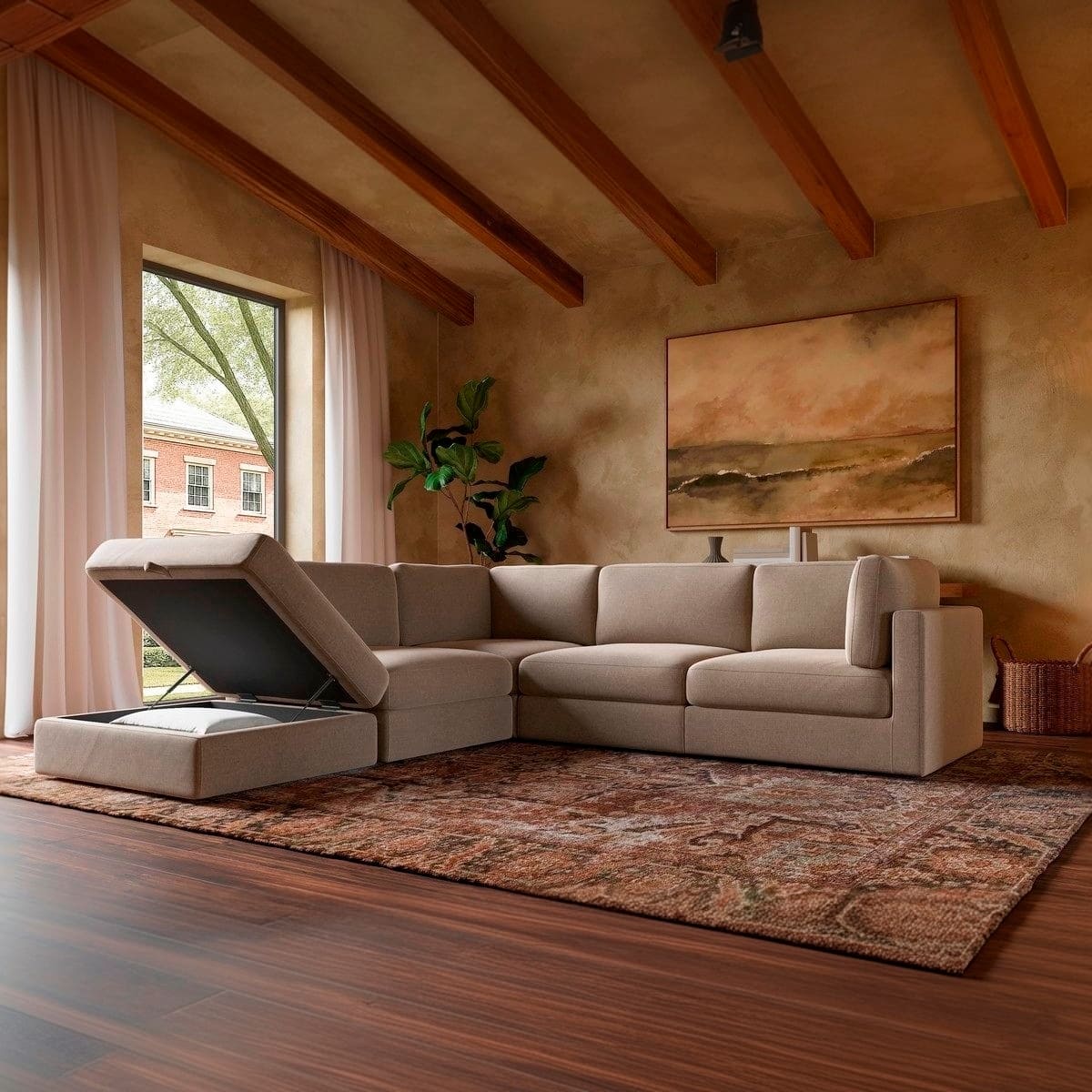 Haven 4-pc Modular Sofa W/Ottoman