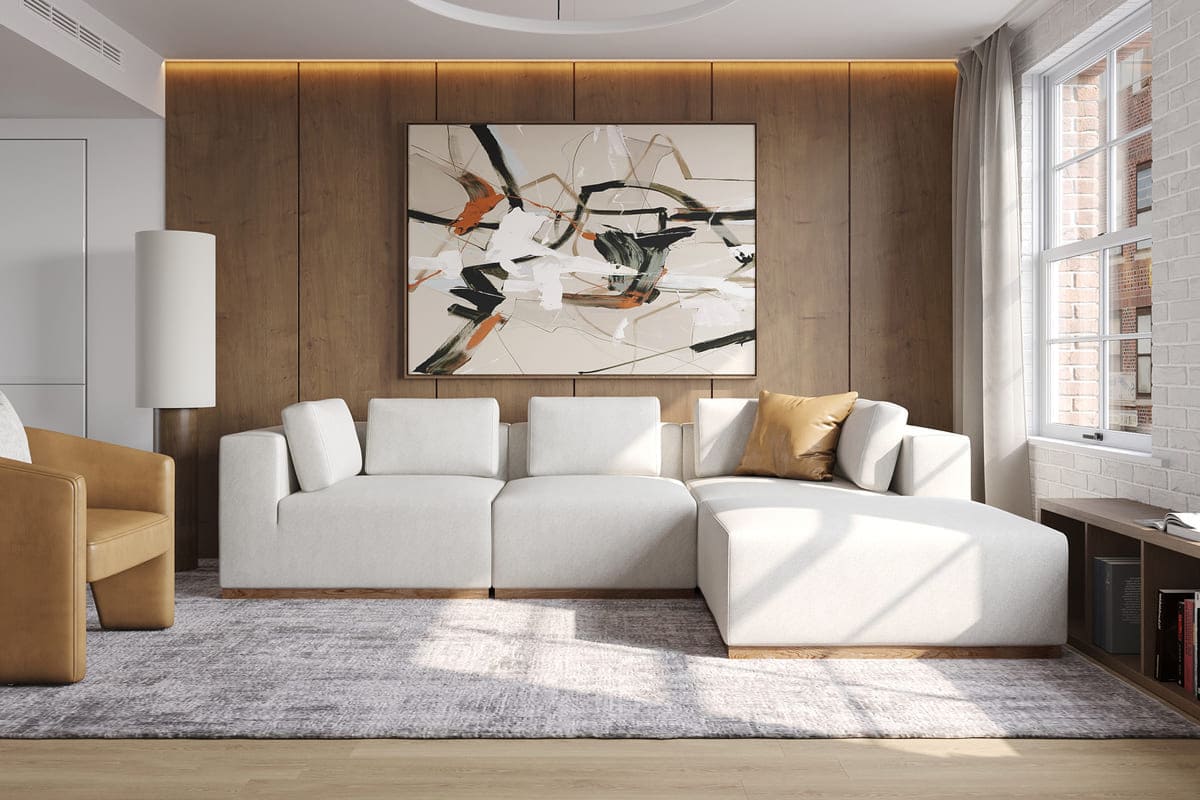 Emerson 3-pc Modular Sofa W/Ottoman