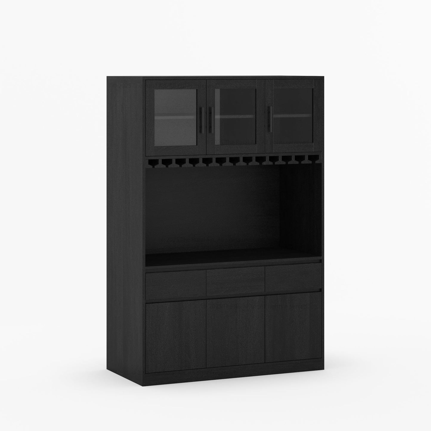 Brooklyn Solid Wood Wine Bar Cabinet with Mini Fridge Space