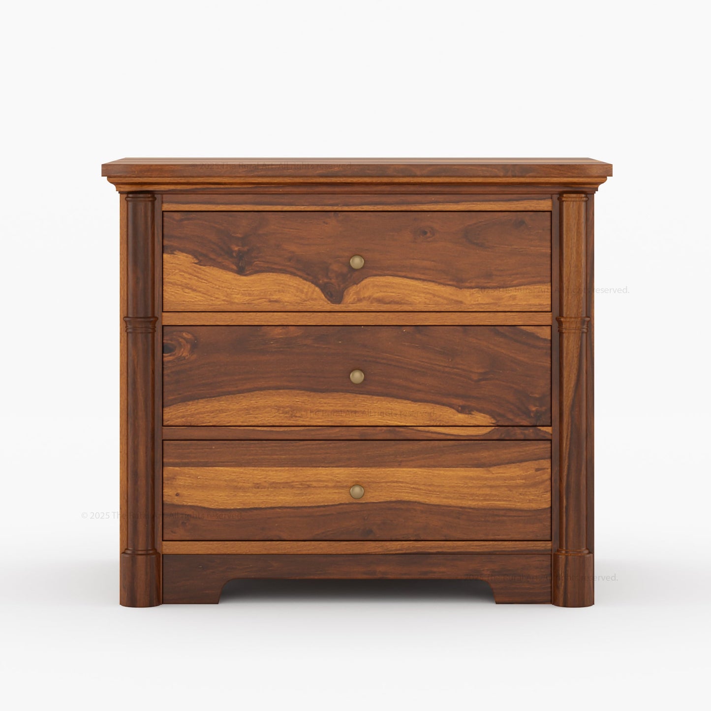 Abilene Solid Wood Three-Drawer Large Nightstand