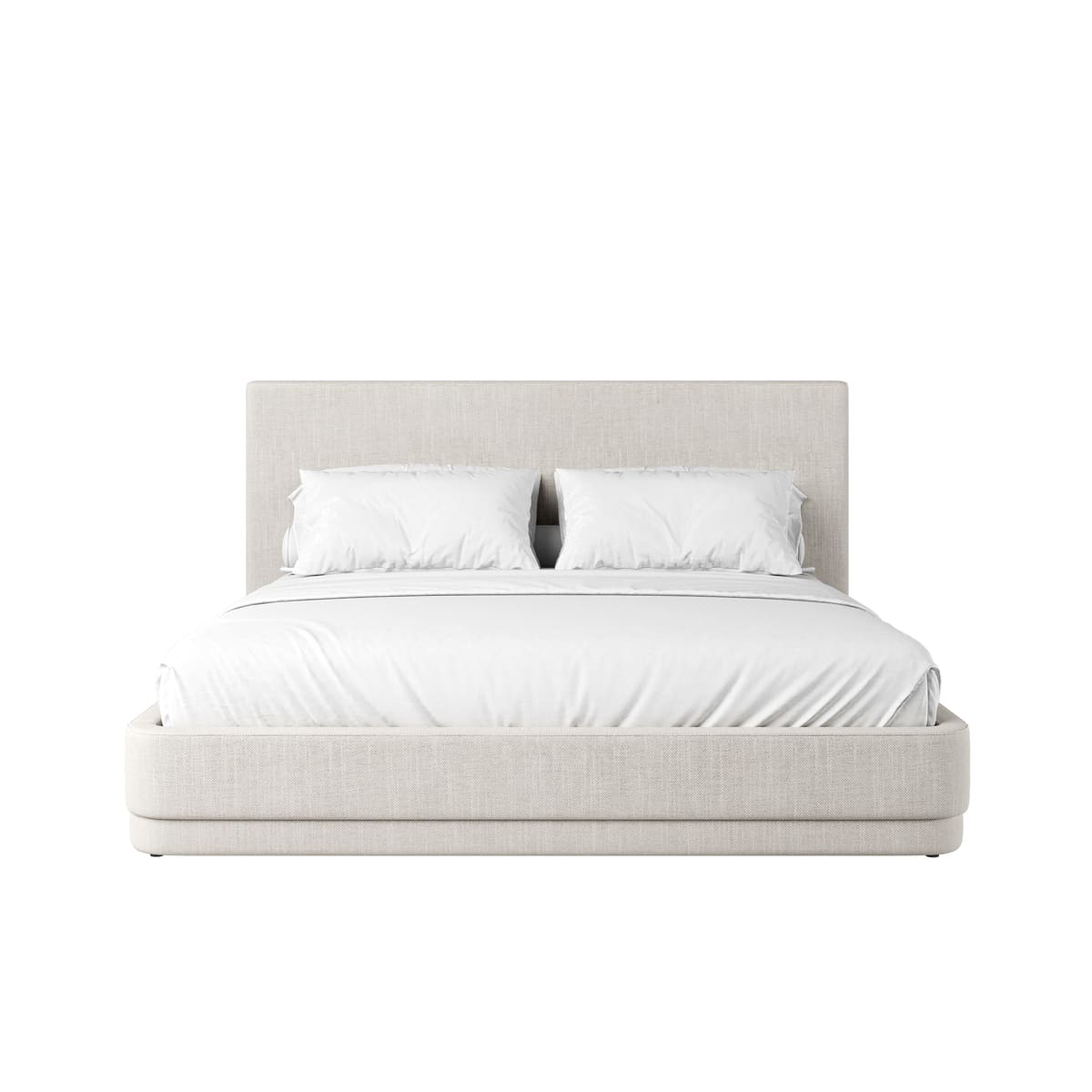 Serene Bed – Minimalist Linen Upholstered