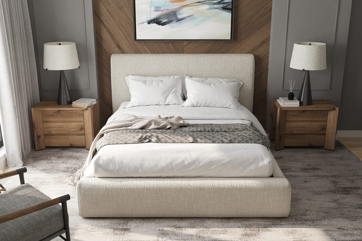 Noelle Storage Bed — Lift-up Storage, Linen Fabric