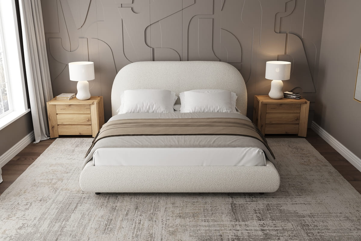 Stella Storage Bed – Boucle Contemporary