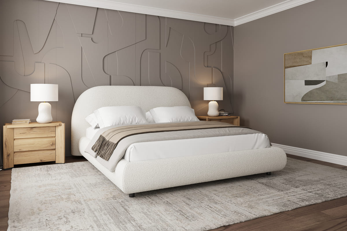 Stella Storage Bed – Boucle Contemporary