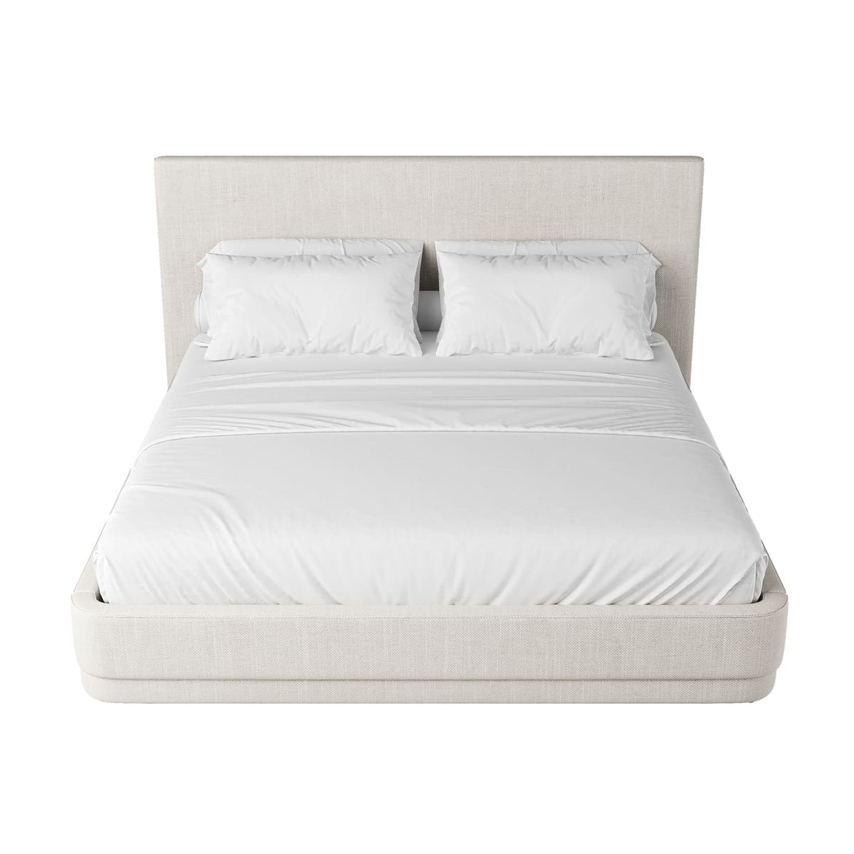 Serene Bed – Minimalist Linen Upholstered