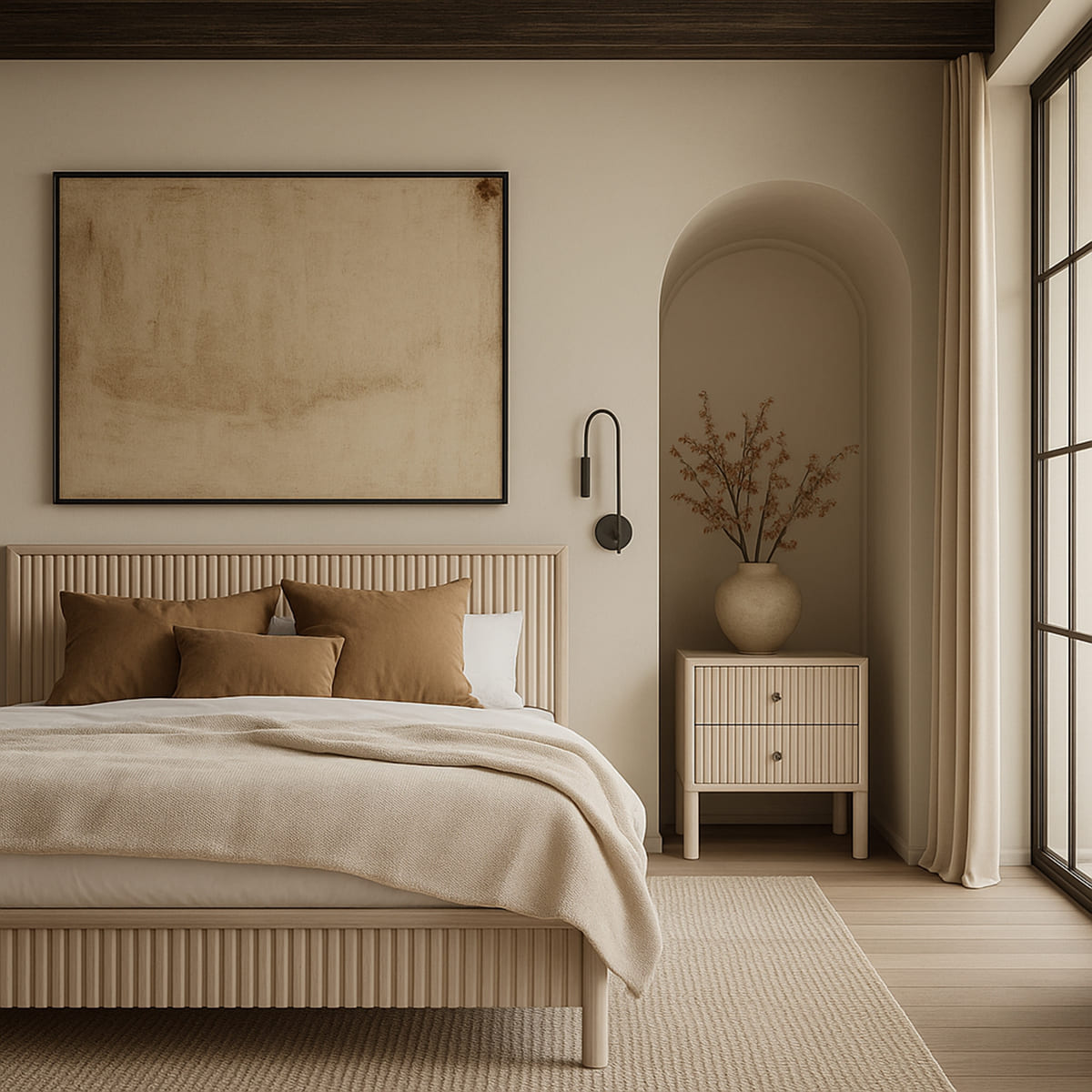 Kivo Solid Wood Bed