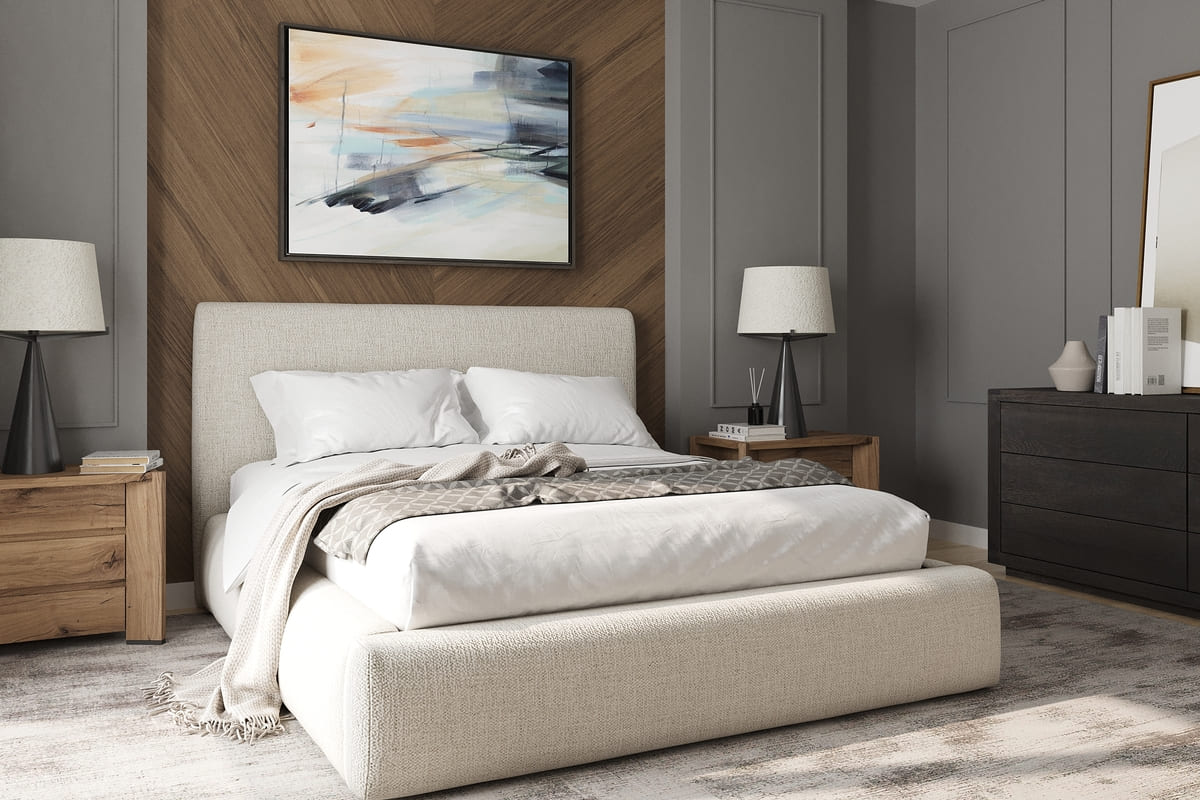 Noelle Storage Bed — Lift-up Storage, Linen Fabric