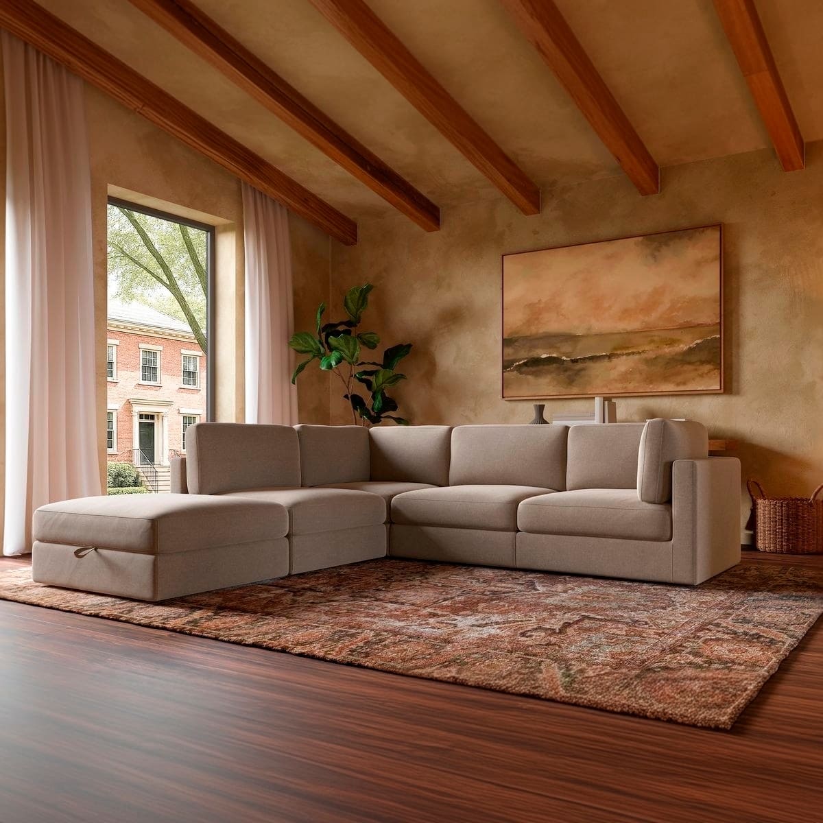 Haven 4-pc Modular Sofa W/Ottoman