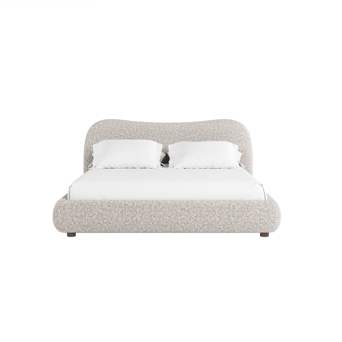 Oliver Bed – Curved Boucle Upholstered