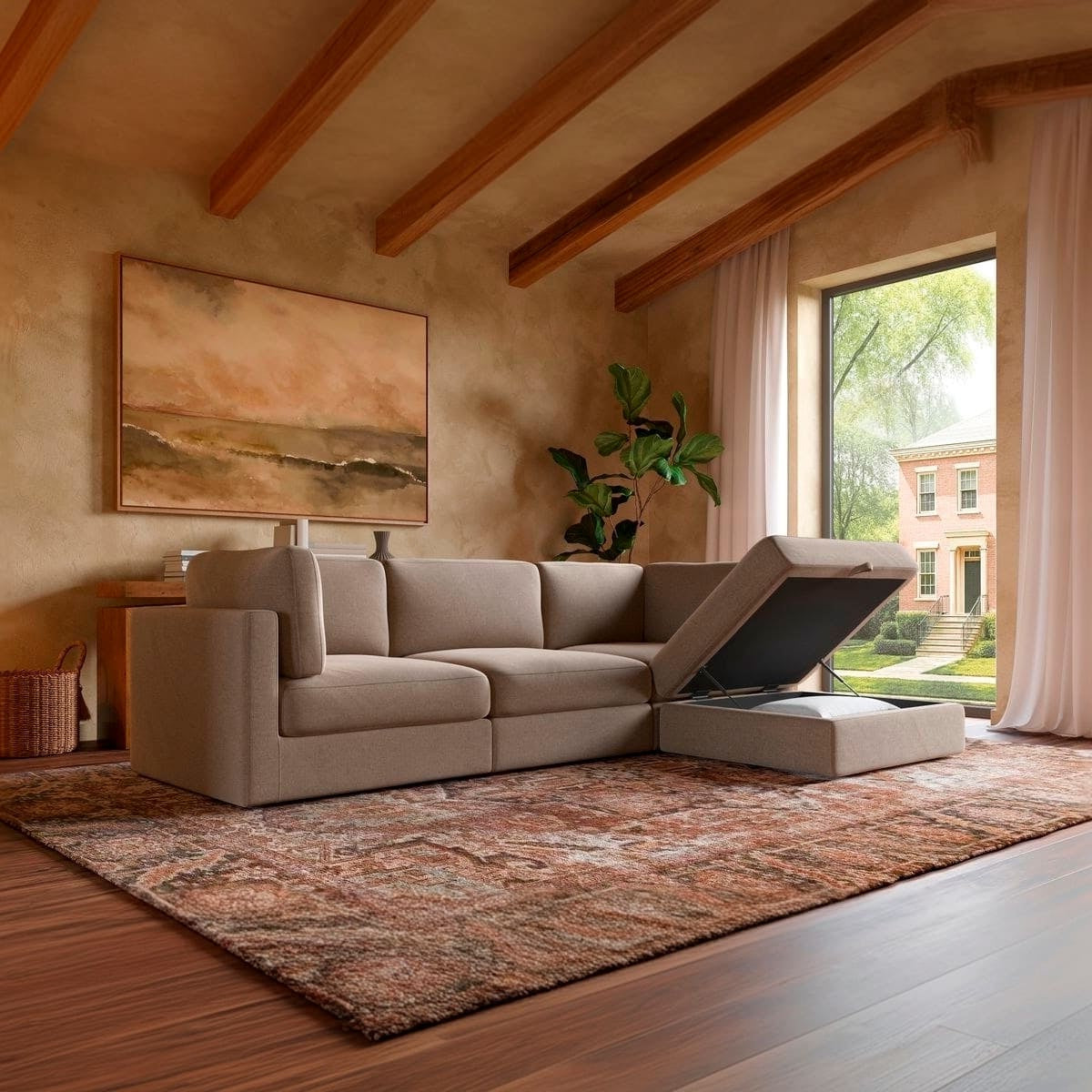 Haven 3-pc Modular Sofa W/Ottoman
