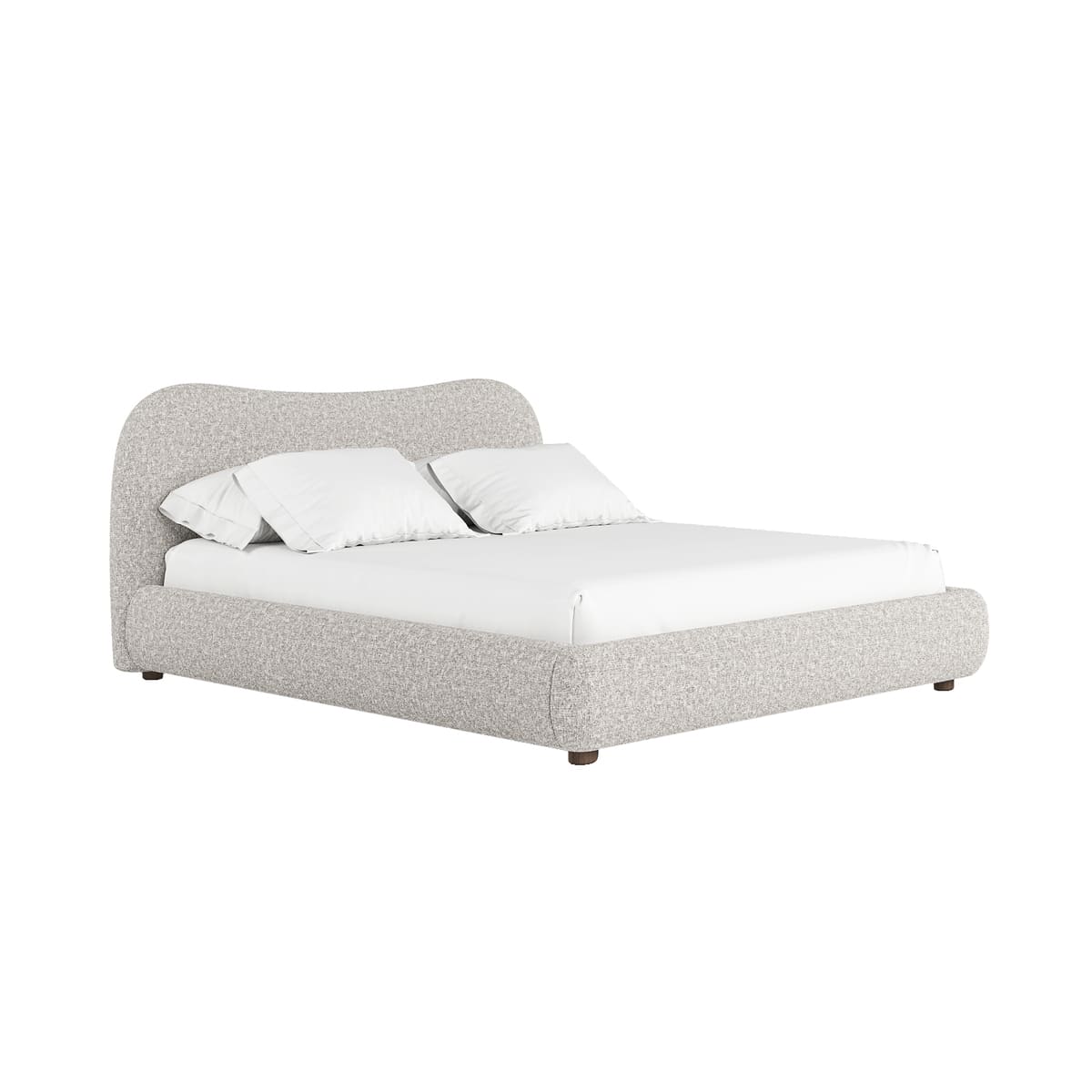 Oliver Bed – Curved Boucle Upholstered