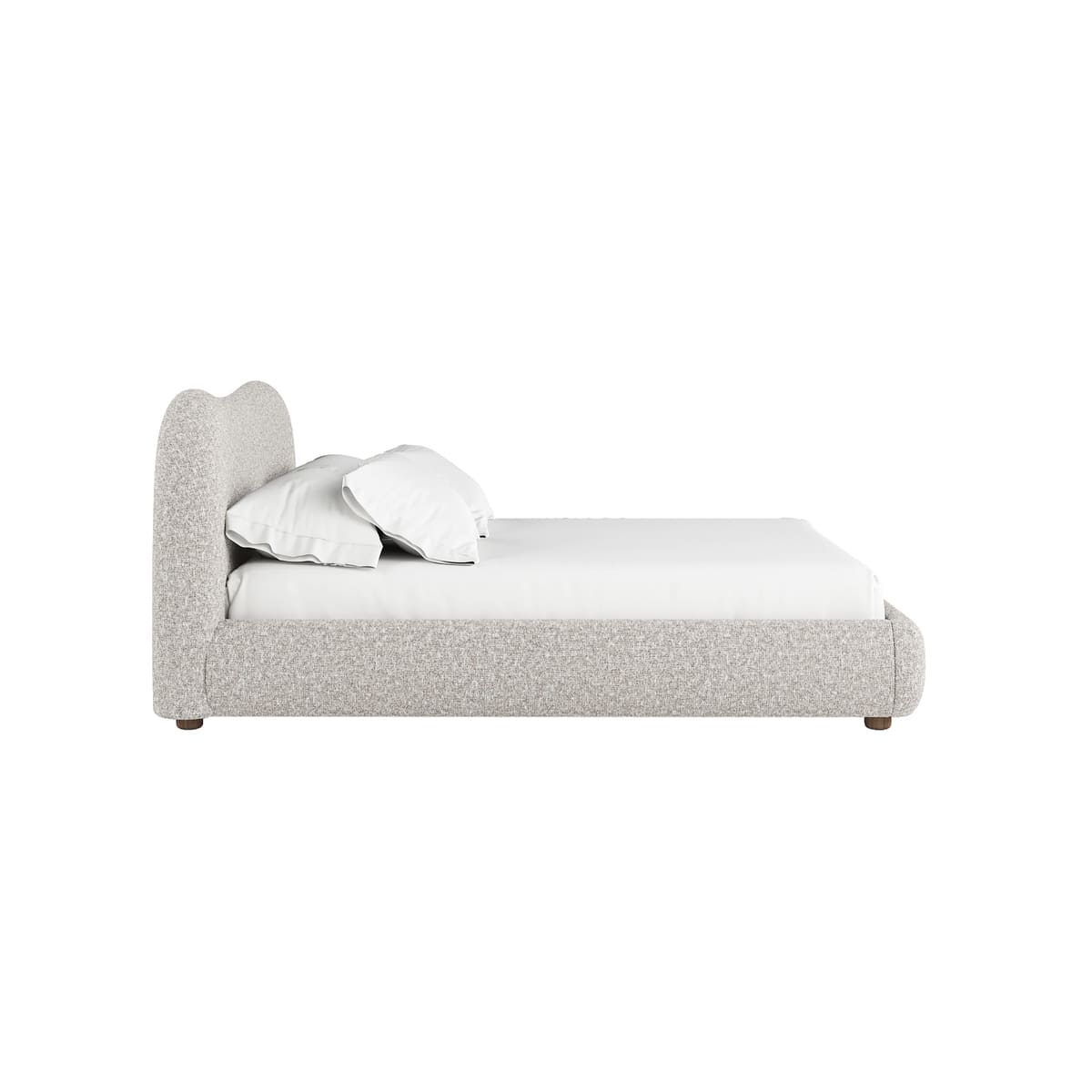 Oliver Bed – Curved Boucle Upholstered