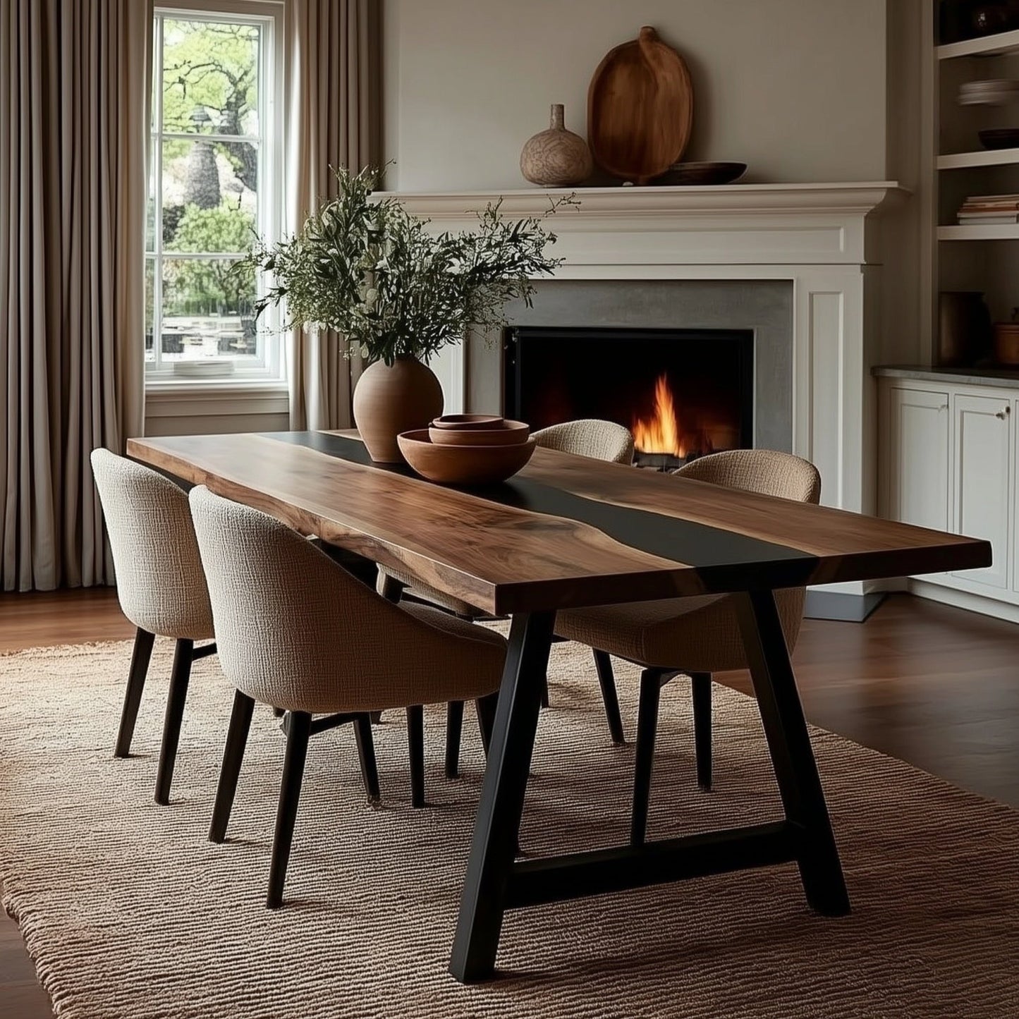 Epoxy Walnut Dining Table
