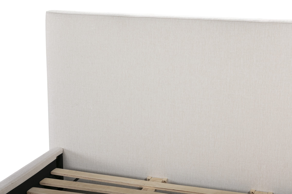 Serene Bed – Minimalist Linen Upholstered