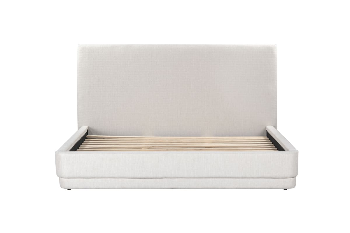 Serene Bed – Minimalist Linen Upholstered