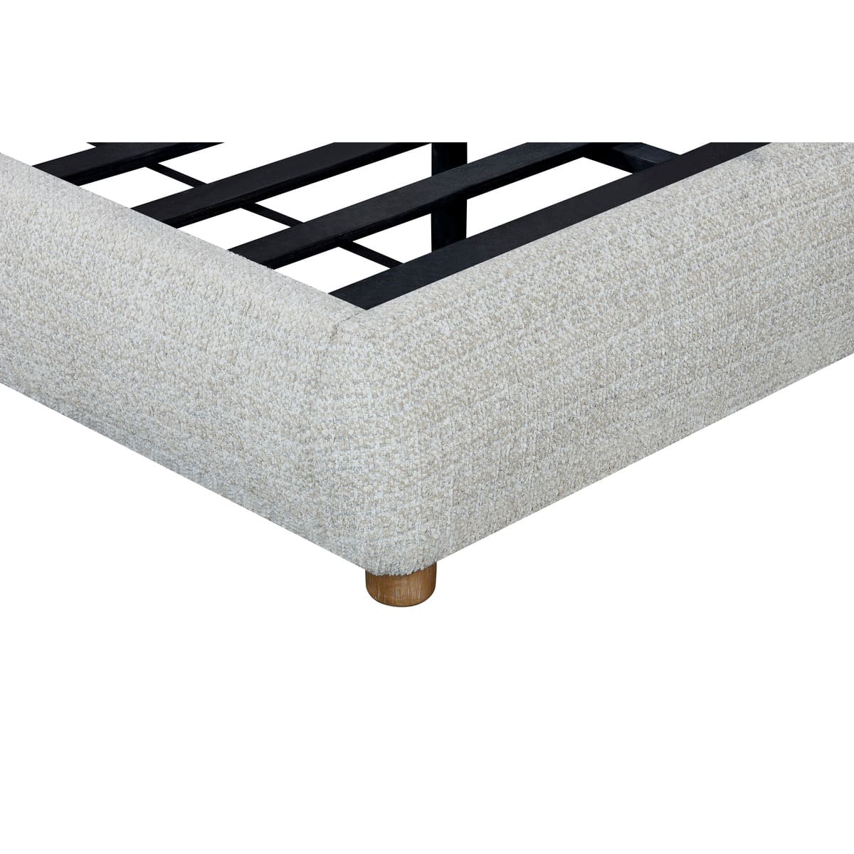 Oliver Bed – Curved Boucle Upholstered