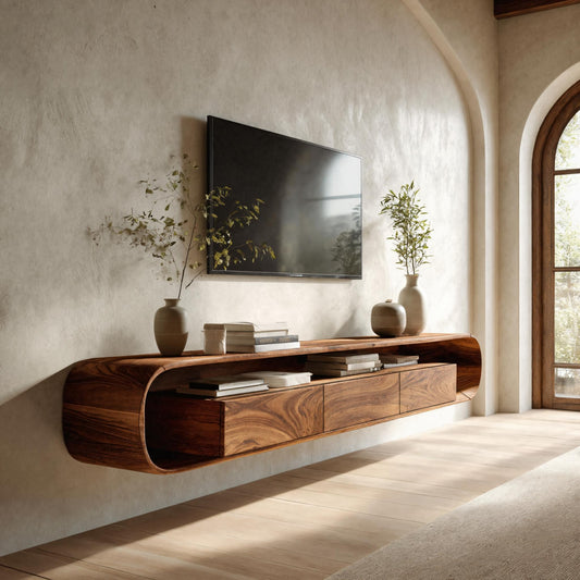 Organic Modern Floating TV Console For Living Room