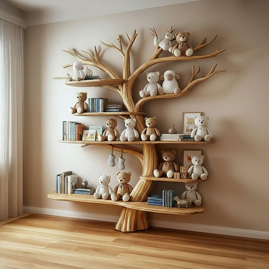 Tree Kids Bookshelf Natural Trees Handmade Baby Room Decor Gift