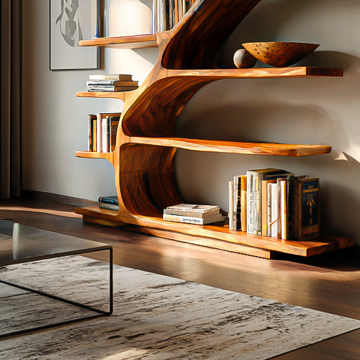 Organic Modern Bookshelf With Flowing Curves For Home Decor