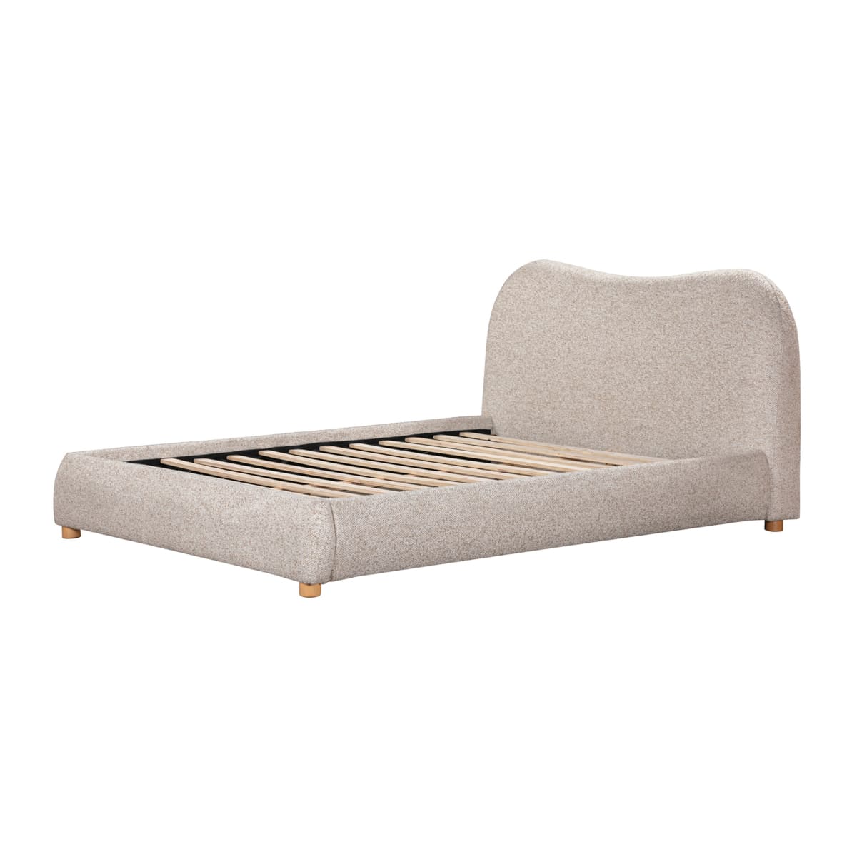 Oliver Bed – Curved Boucle Upholstered