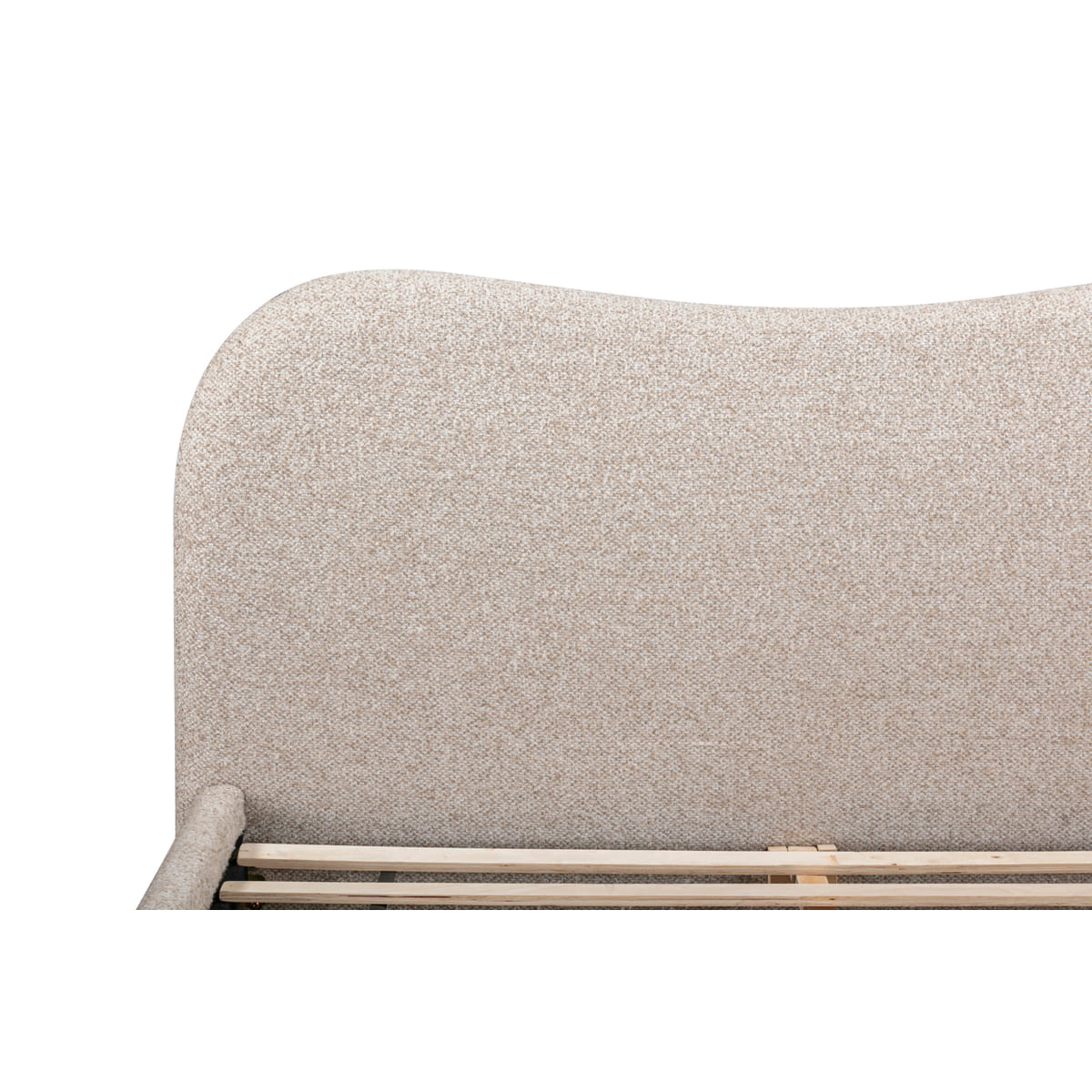 Oliver Bed – Curved Boucle Upholstered