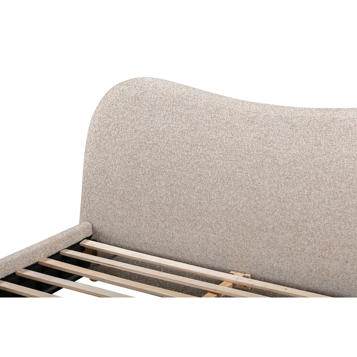 Oliver Bed – Curved Boucle Upholstered