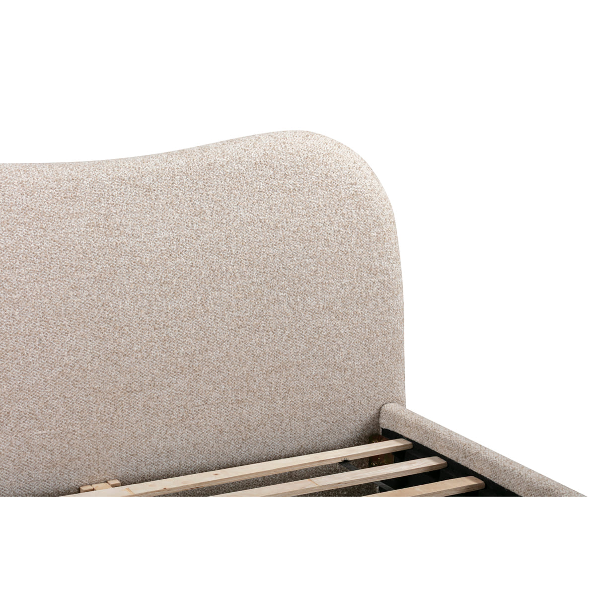 Oliver Bed – Curved Boucle Upholstered