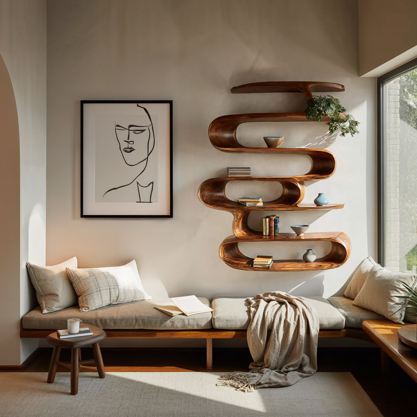 Elegant Wall-Mounted Bookshelf For Modern Home Decor