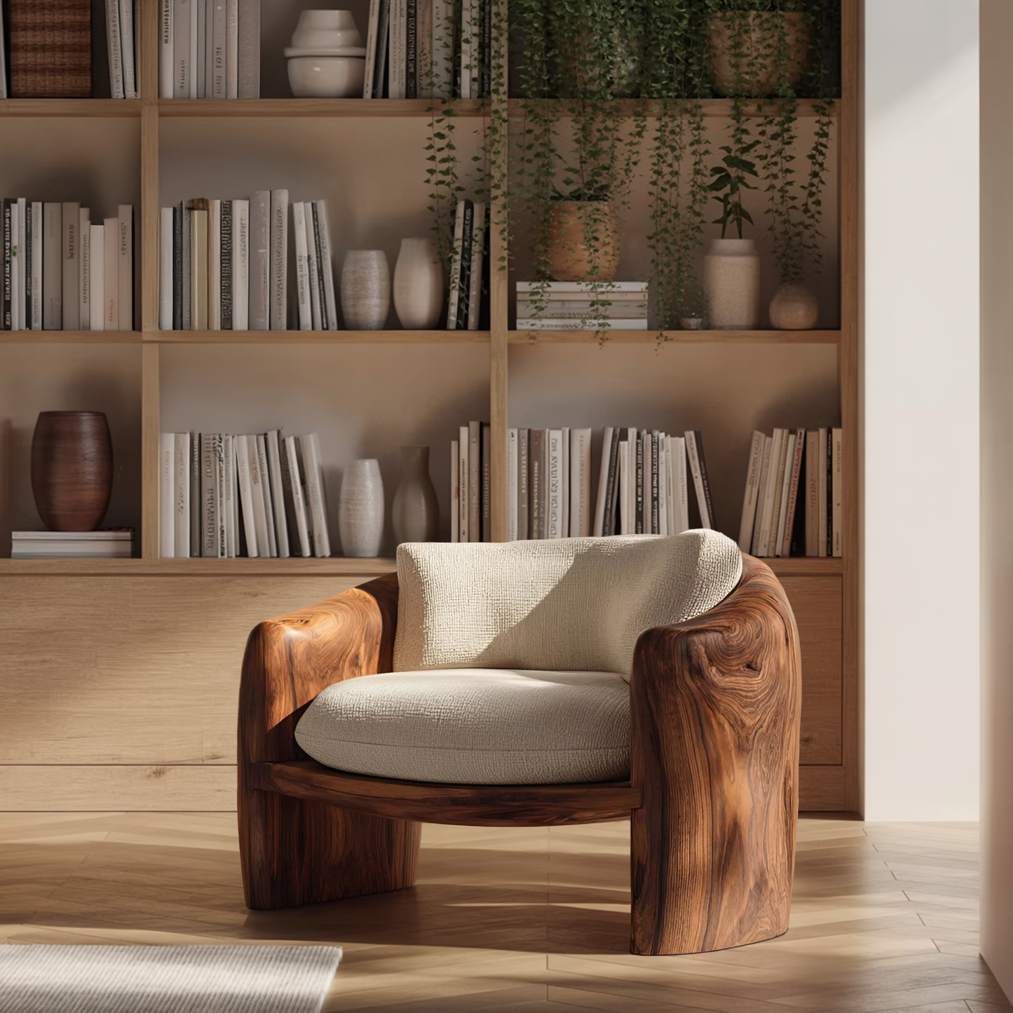 Modern Organic Lounge Chair Sculptural Form For Living Room