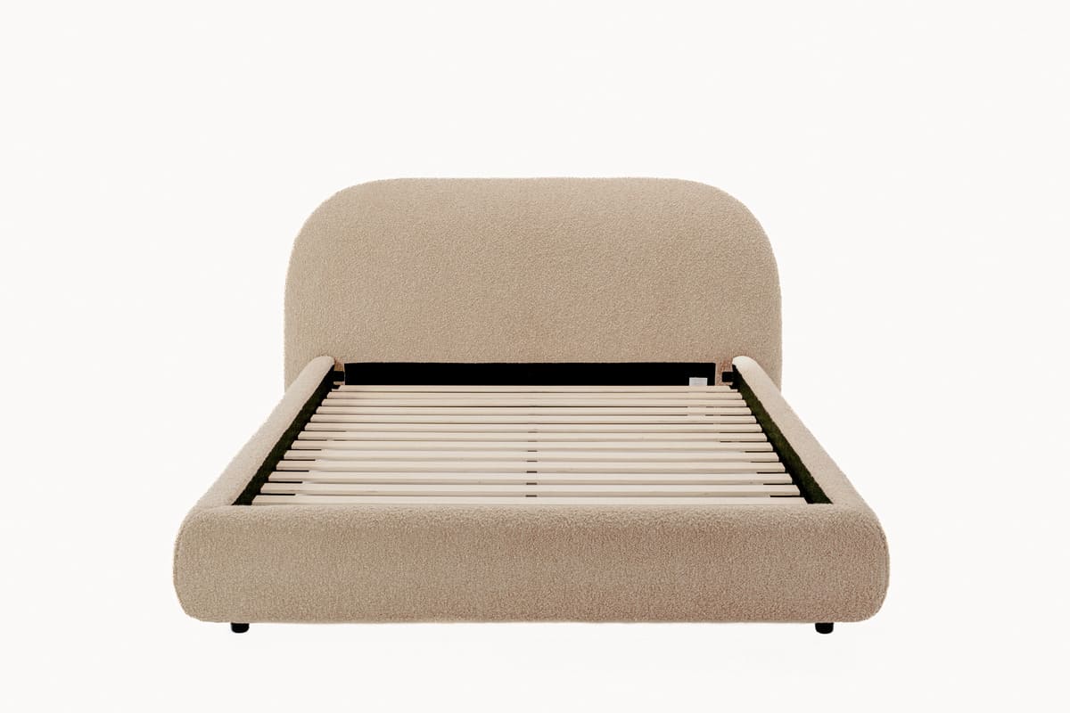 Solana Bed – Curved Boucle Modern