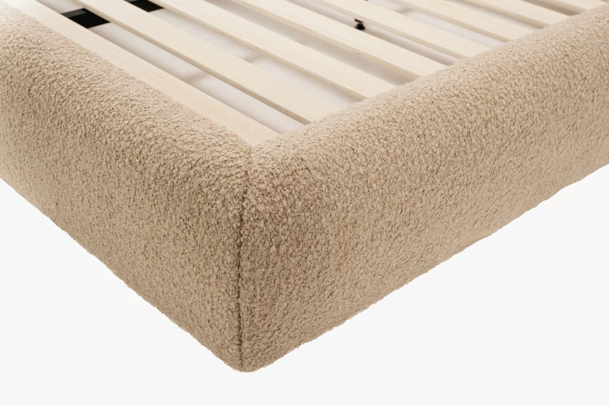 Solana Bed – Curved Boucle Modern