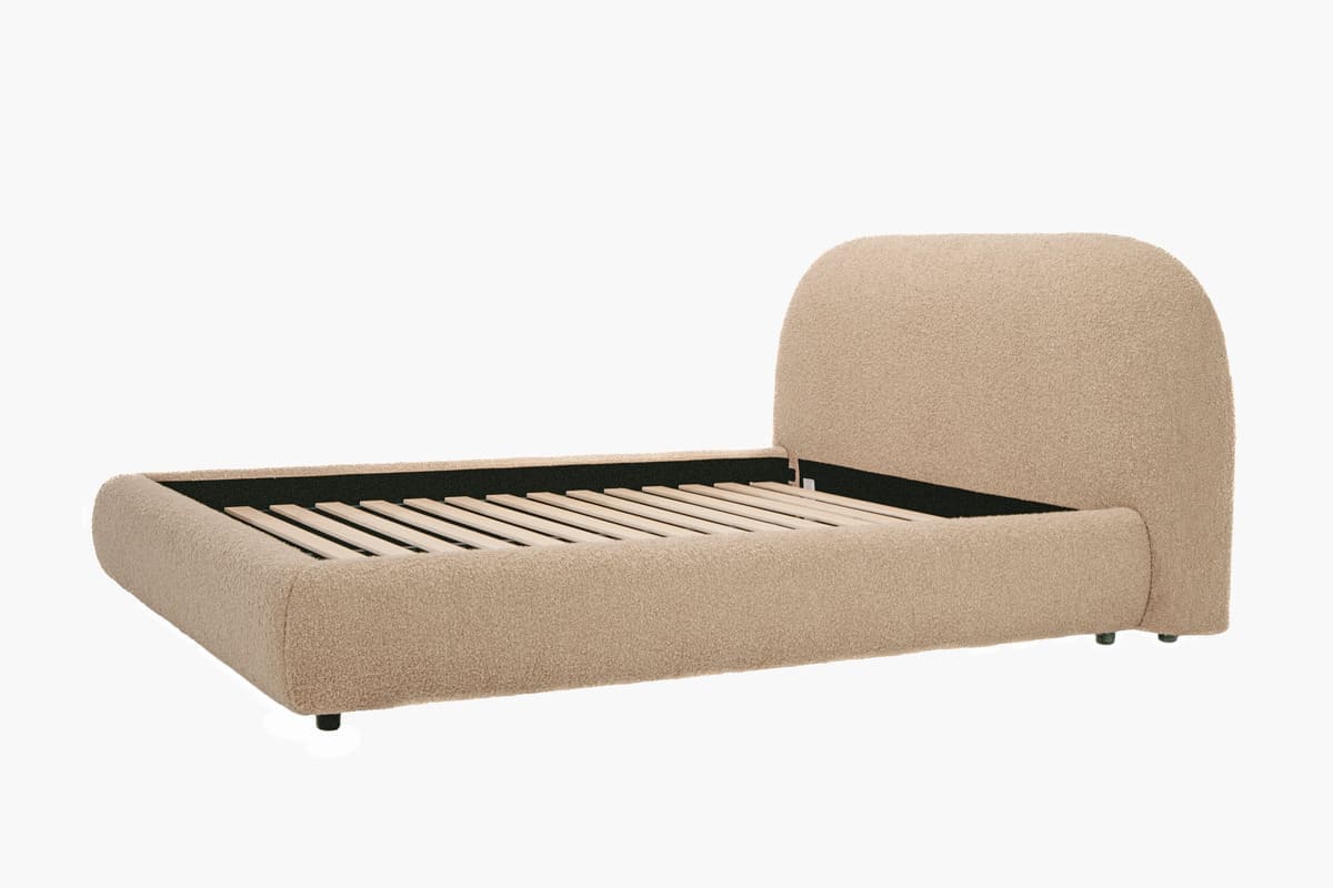 Solana Bed – Curved Boucle Modern