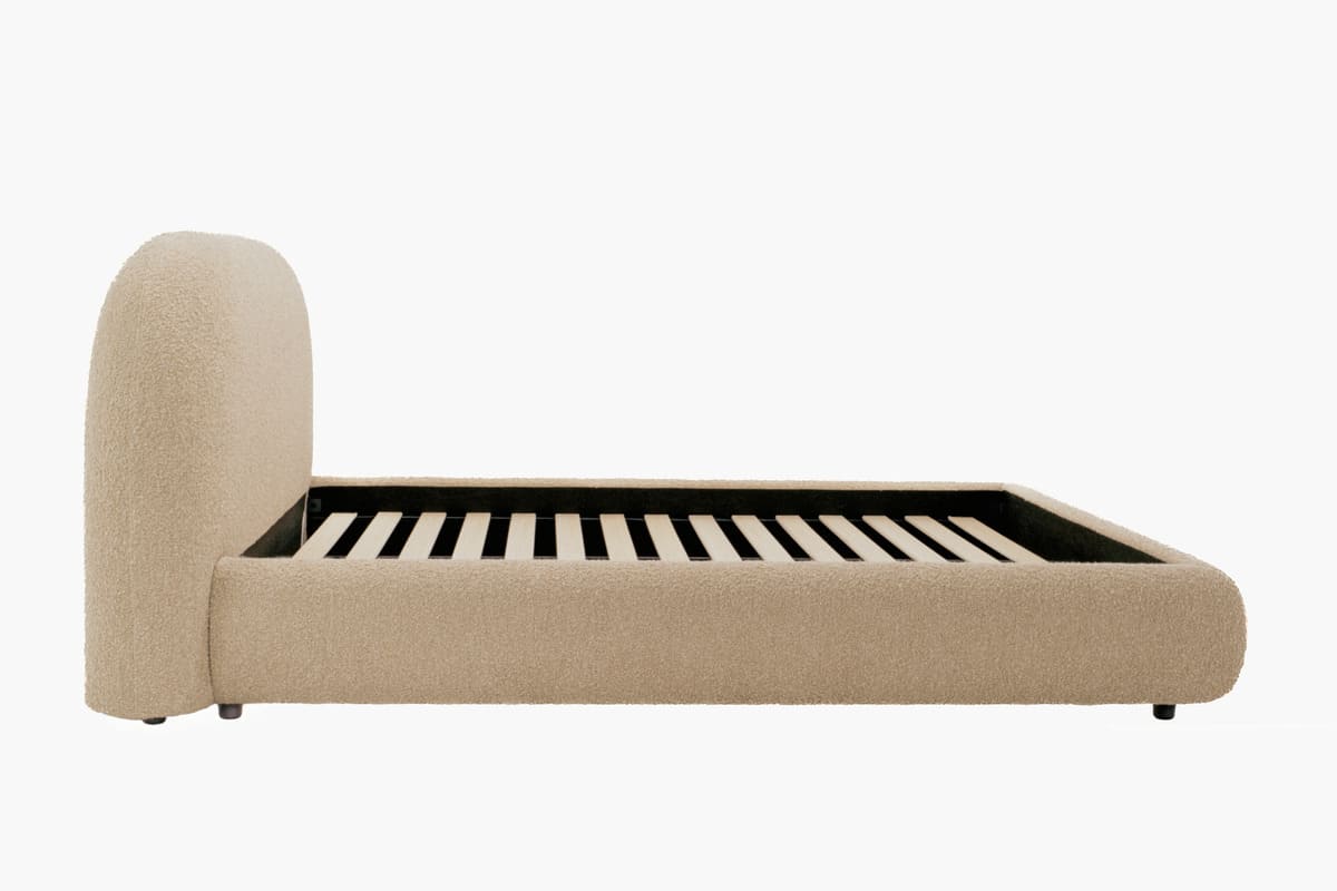 Solana Bed – Curved Boucle Modern