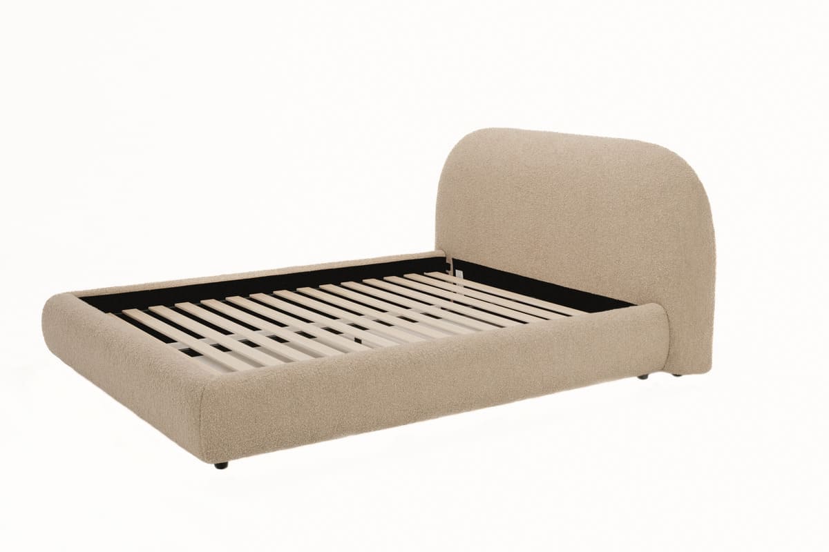 Solana Bed – Curved Boucle Modern