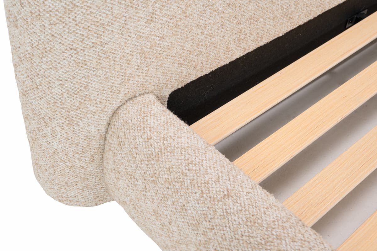 Solana Bed – Curved Boucle Modern