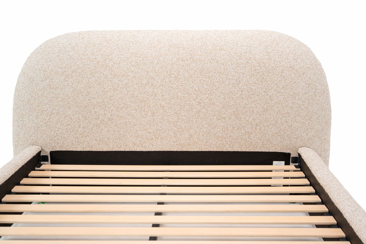 Solana Bed – Curved Boucle Modern
