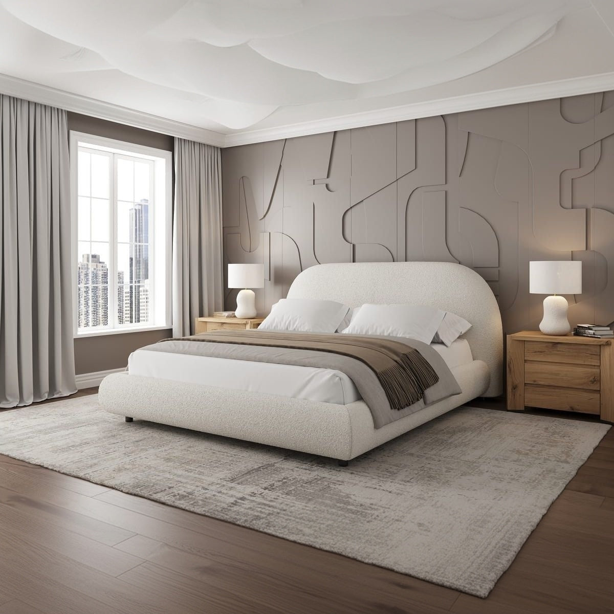 Stella Storage Bed – Boucle Contemporary
