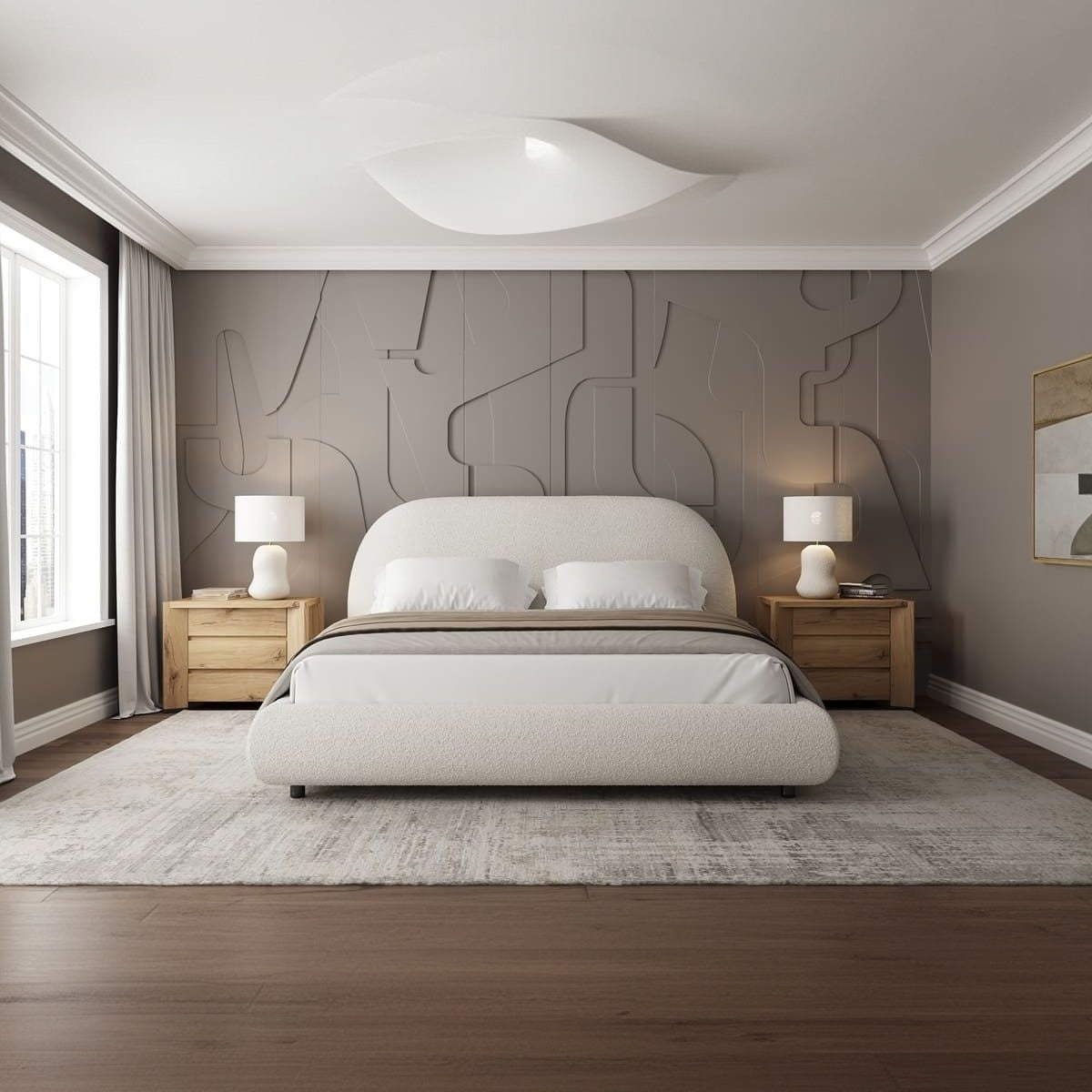 Stella Storage Bed – Boucle Contemporary