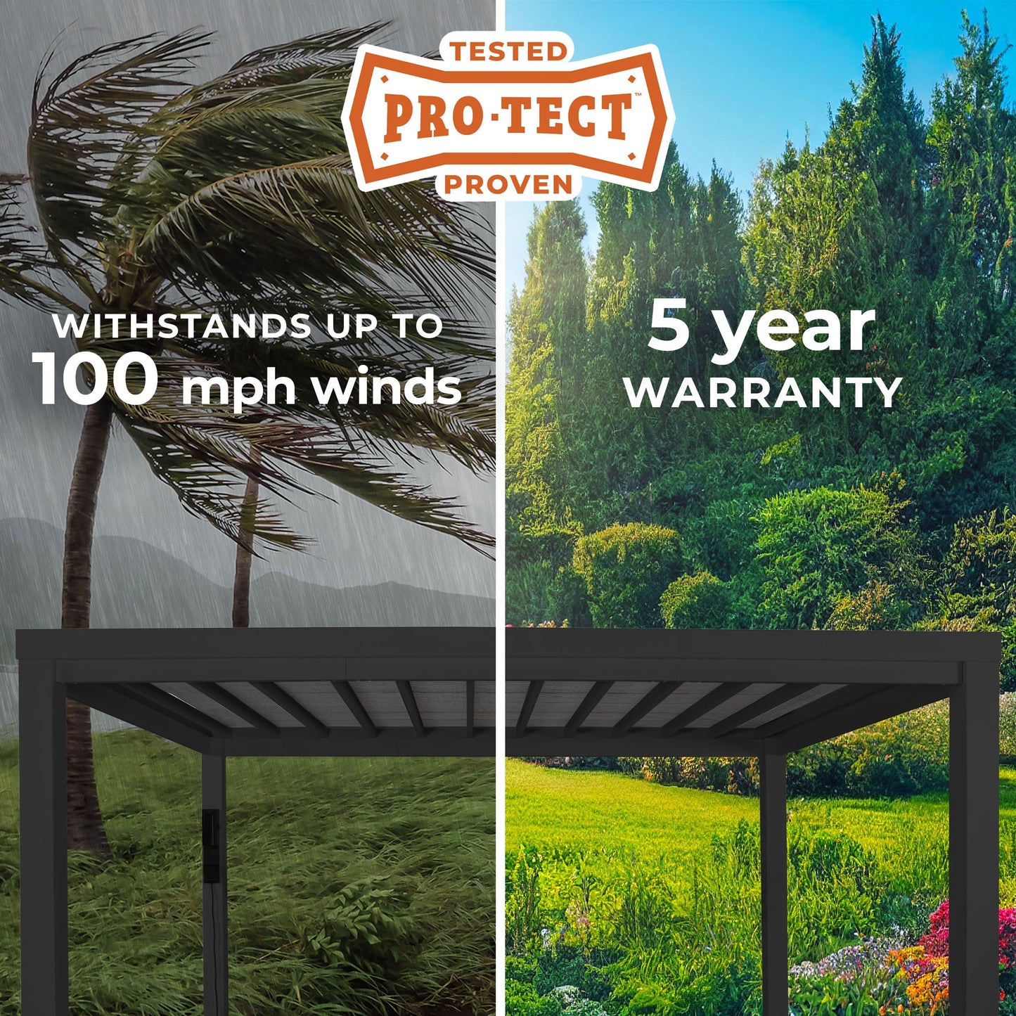 14x12 Trenton Modern Steel Pergola With Sail Shade Soft Canopy